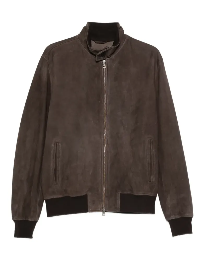 Boglioli Lederjacke mit Reißverschluss - Braun Braun