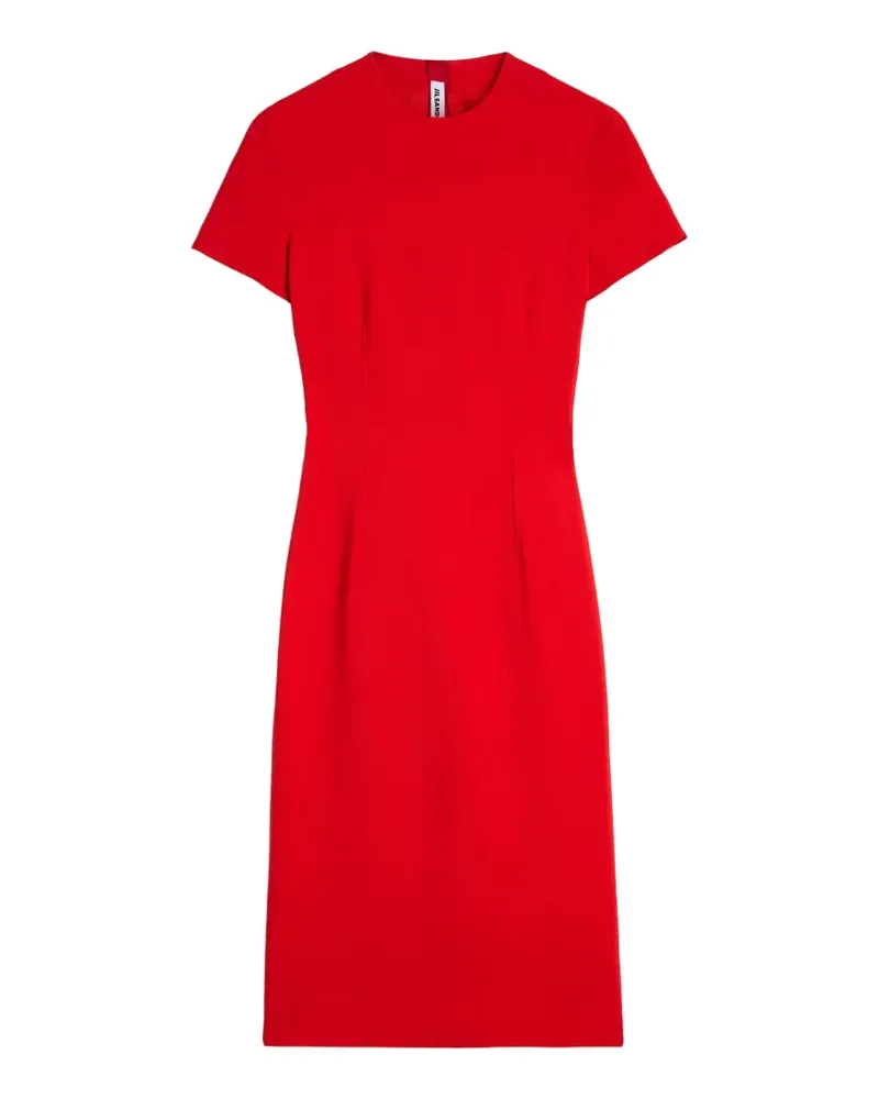 Jil Sander Cady-Kleid mit rundem Ausschnitt - Rot Rot
