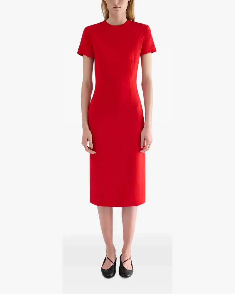 Jil Sander Cady-Kleid mit rundem Ausschnitt - Rot Rot