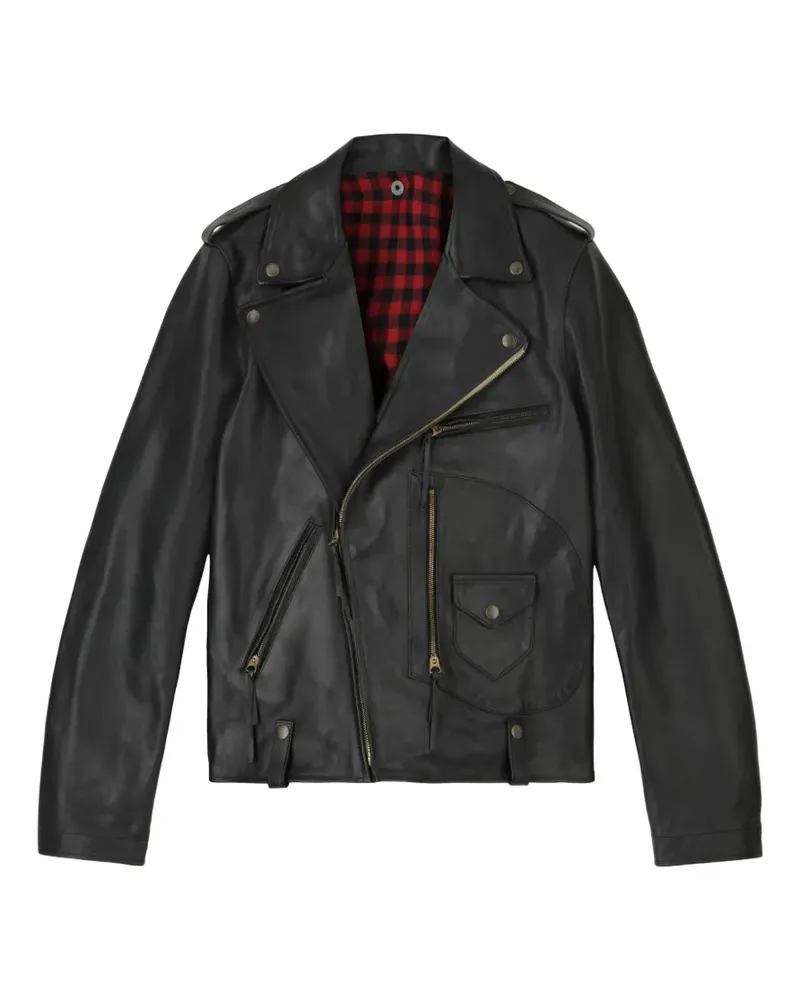 Fortela asymmetrical-zip leather jacket - Schwarz Schwarz