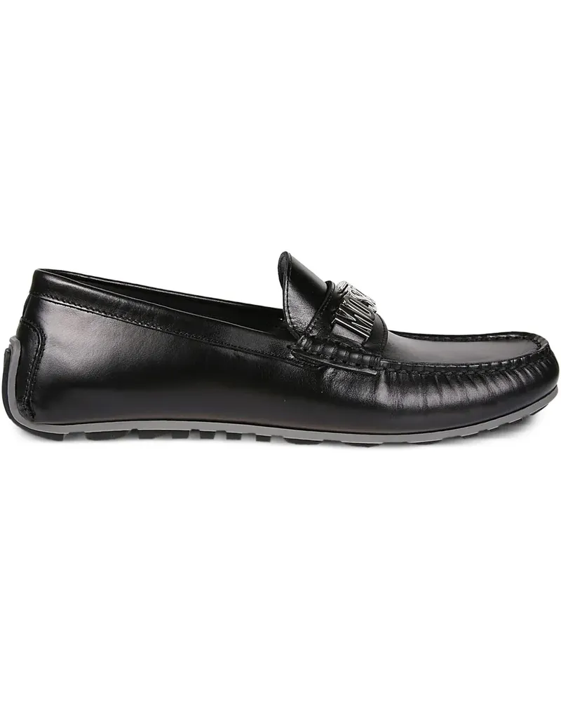 Moschino Loafer mit Logo-Schild - Schwarz Schwarz