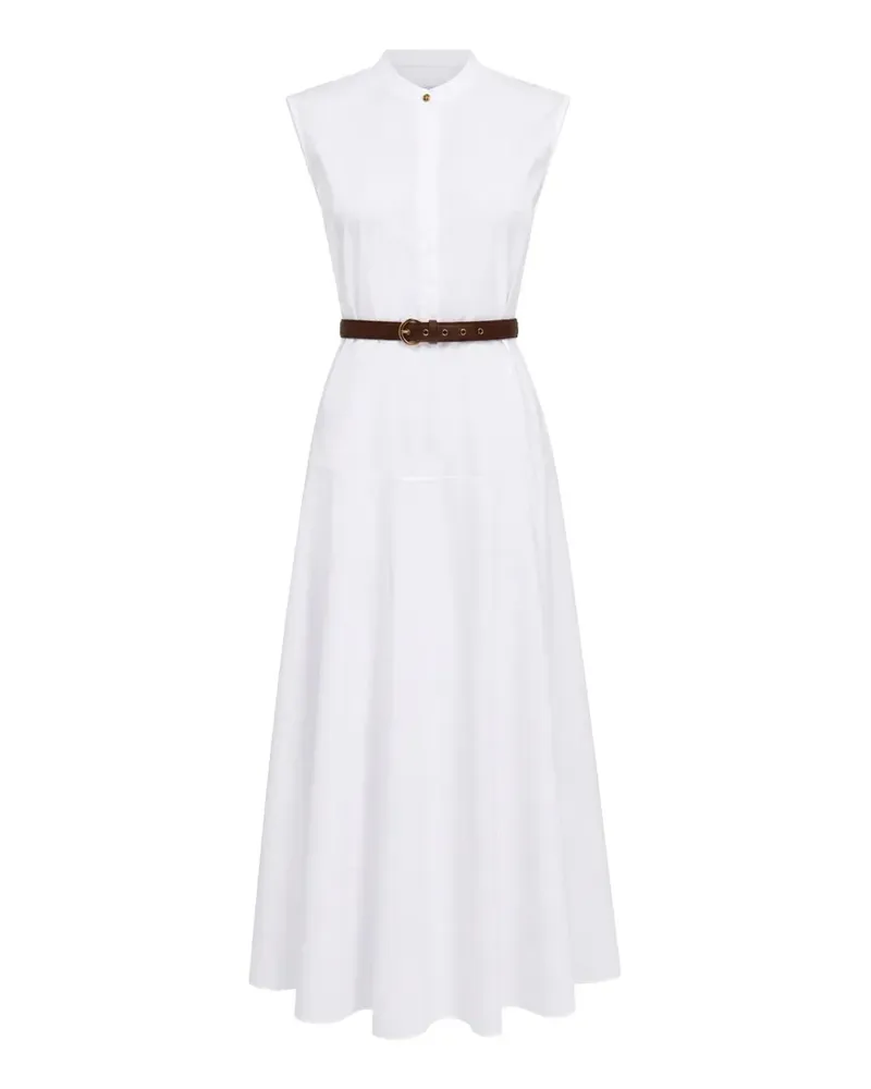 Max Mara belted sleeveless midi dress - Weiß Weiß