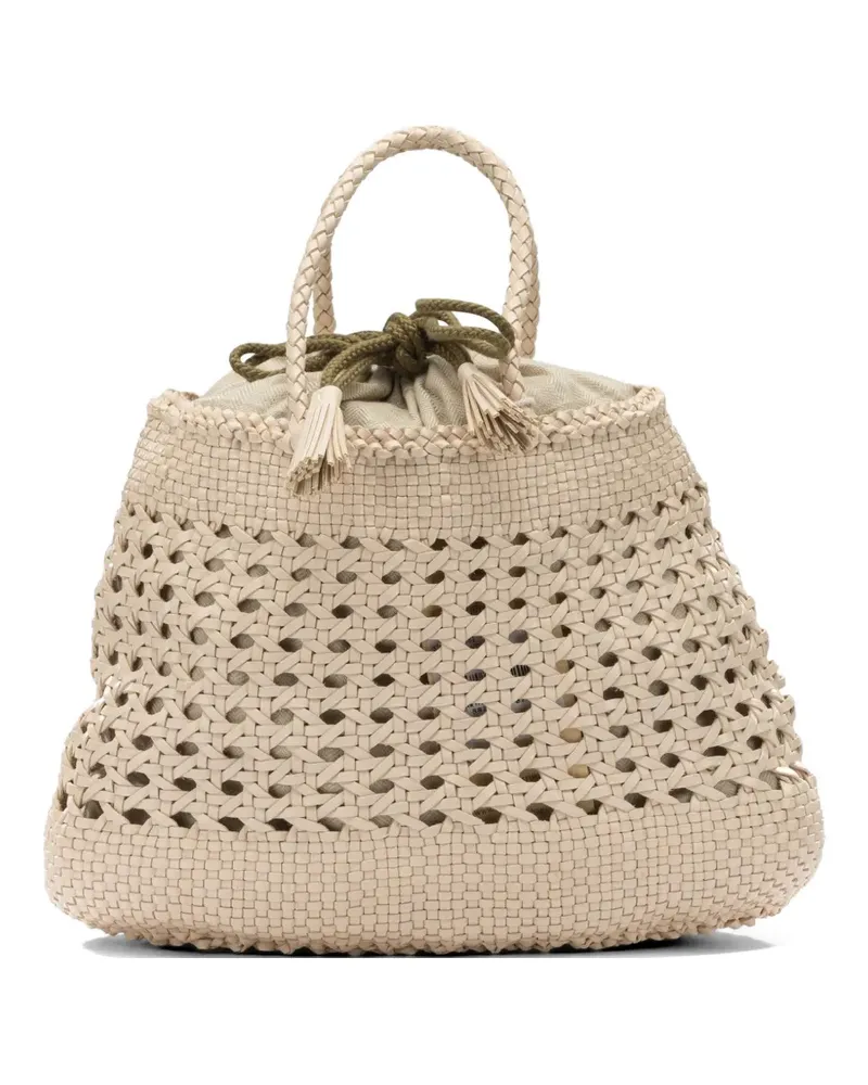 Dragon Diffusion Santa Cano woven-leather tote bag - Nude Nude