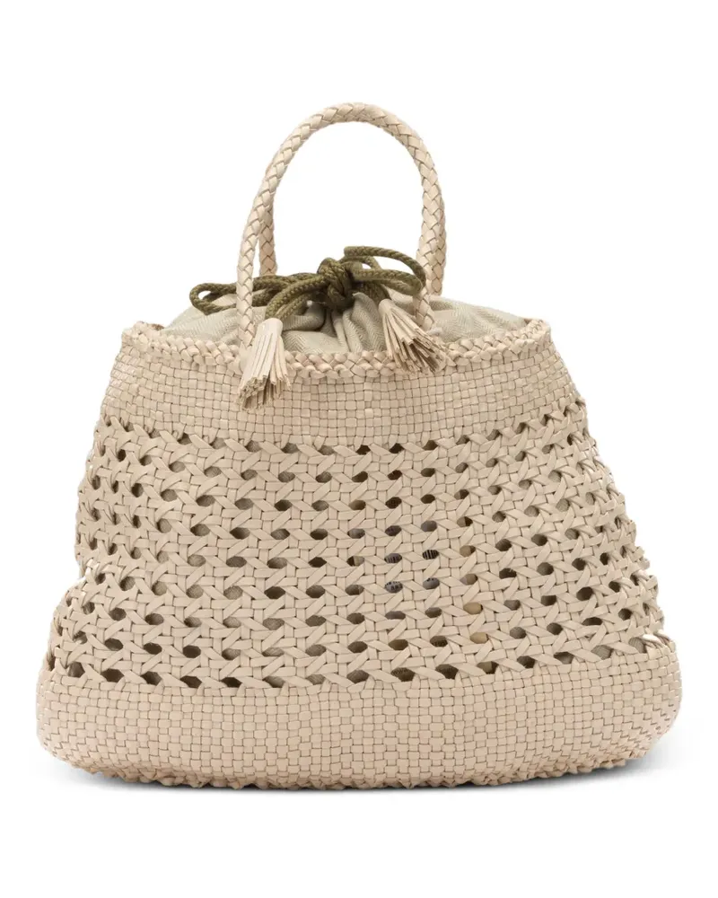 Dragon Diffusion Santa Cano woven-leather tote bag - Nude Nude