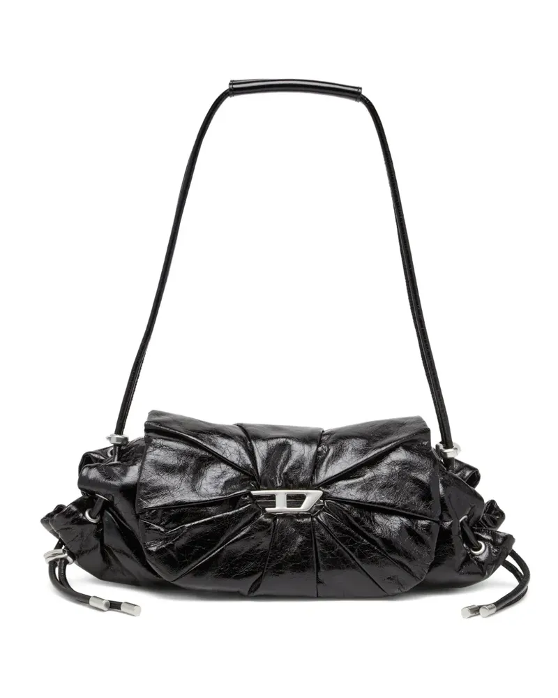 Diesel Kleine Scrunch-D Schultertasche - Schwarz Schwarz