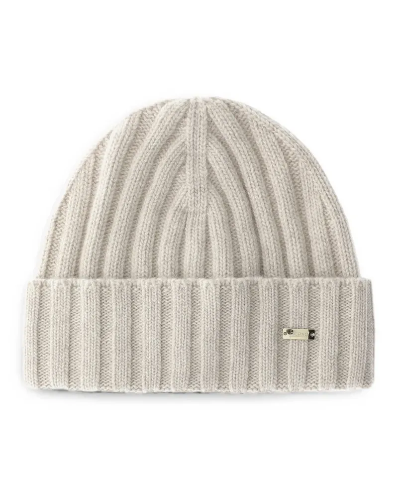 Herno Beanie aus geripptem Strick - Nude Nude