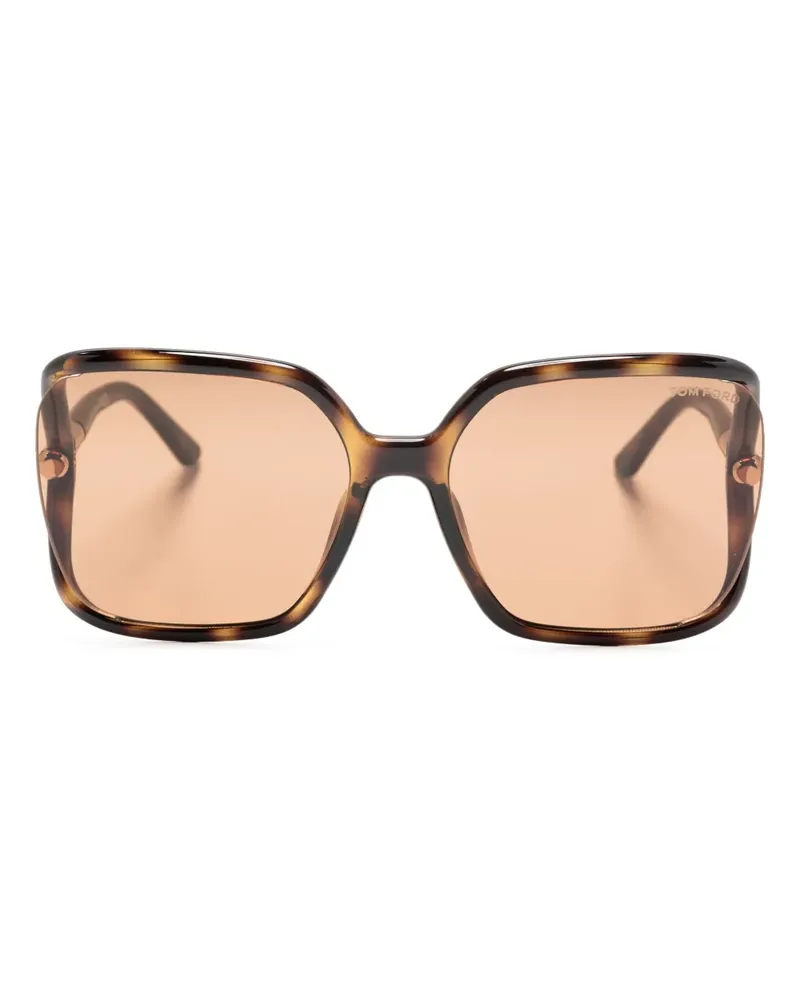 Tom Ford Oversized-Sonnenbrille in Schildpattoptik - Braun Braun
