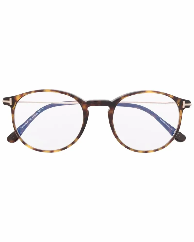 Tom Ford Runde Brille in Schildpattoptik - Braun Braun