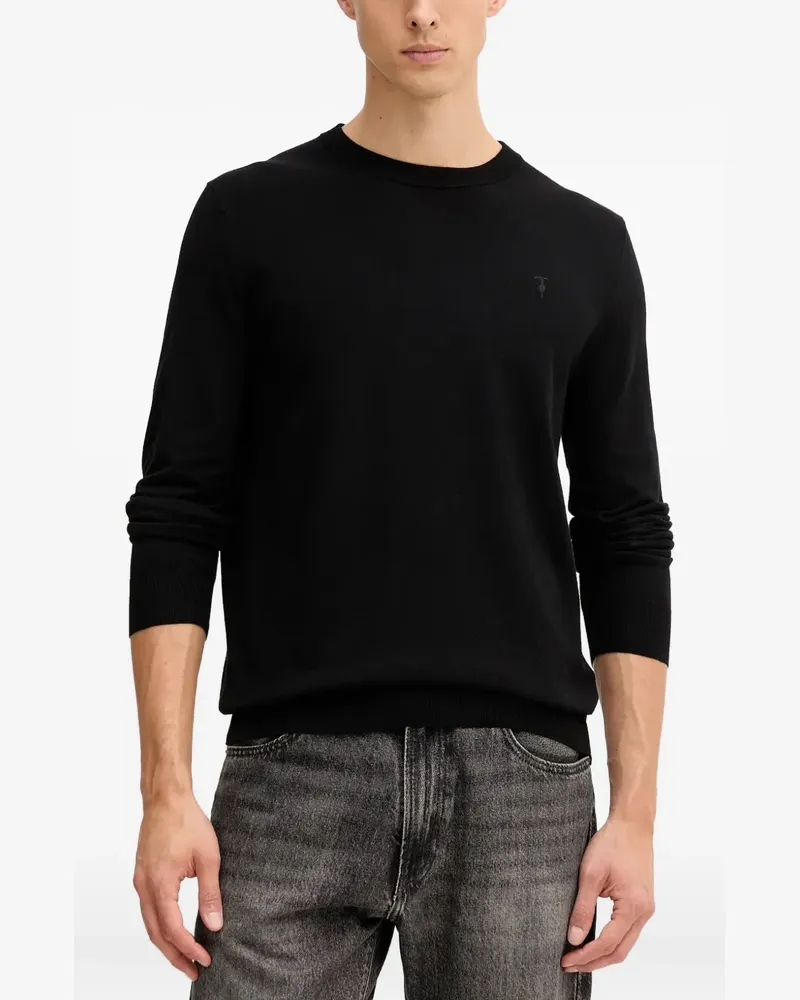 Trussardi Pullover mit kleinem Logo - Schwarz Schwarz