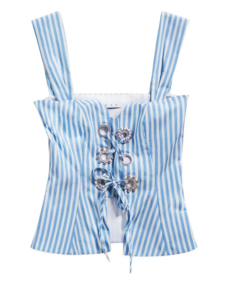 Area Gestreiftes Corsage-Top - Blau Blau