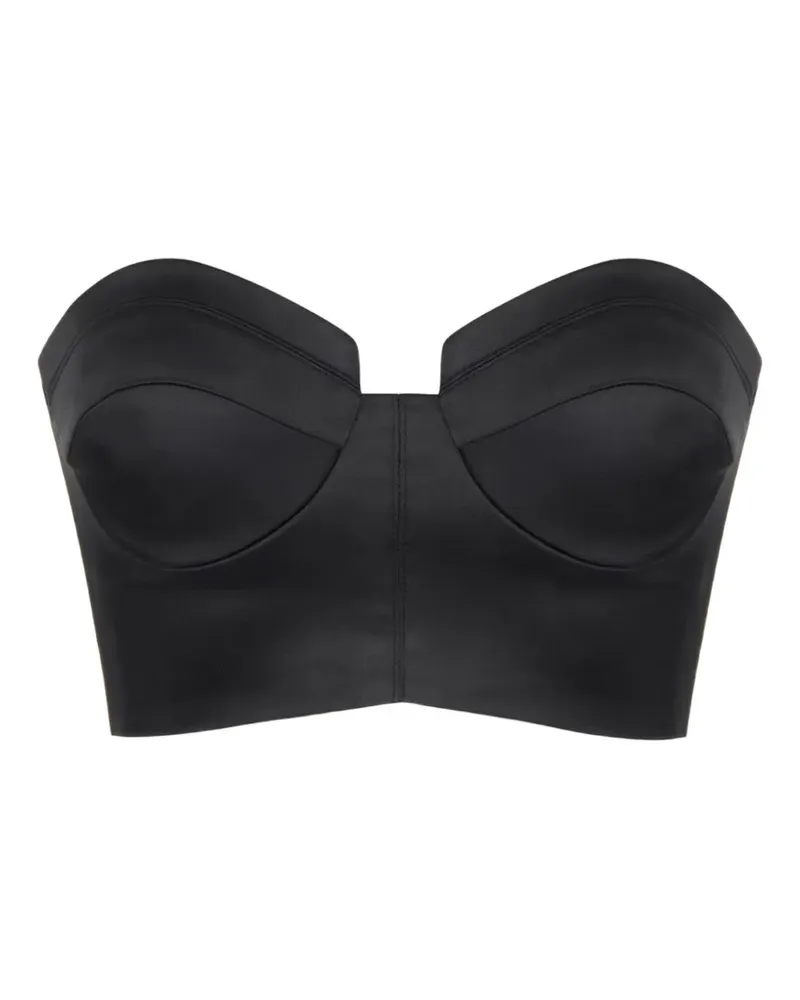 Elisabetta Franchi stretch satin top - Schwarz Schwarz