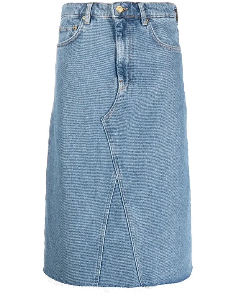 Ganni Jeansrock mit hohem Bund - Blau Blau