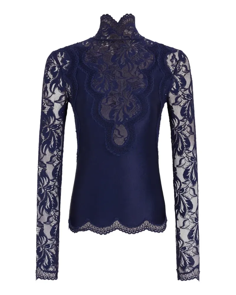 Paco Rabanne long-sleeved lace top - Blau Blau