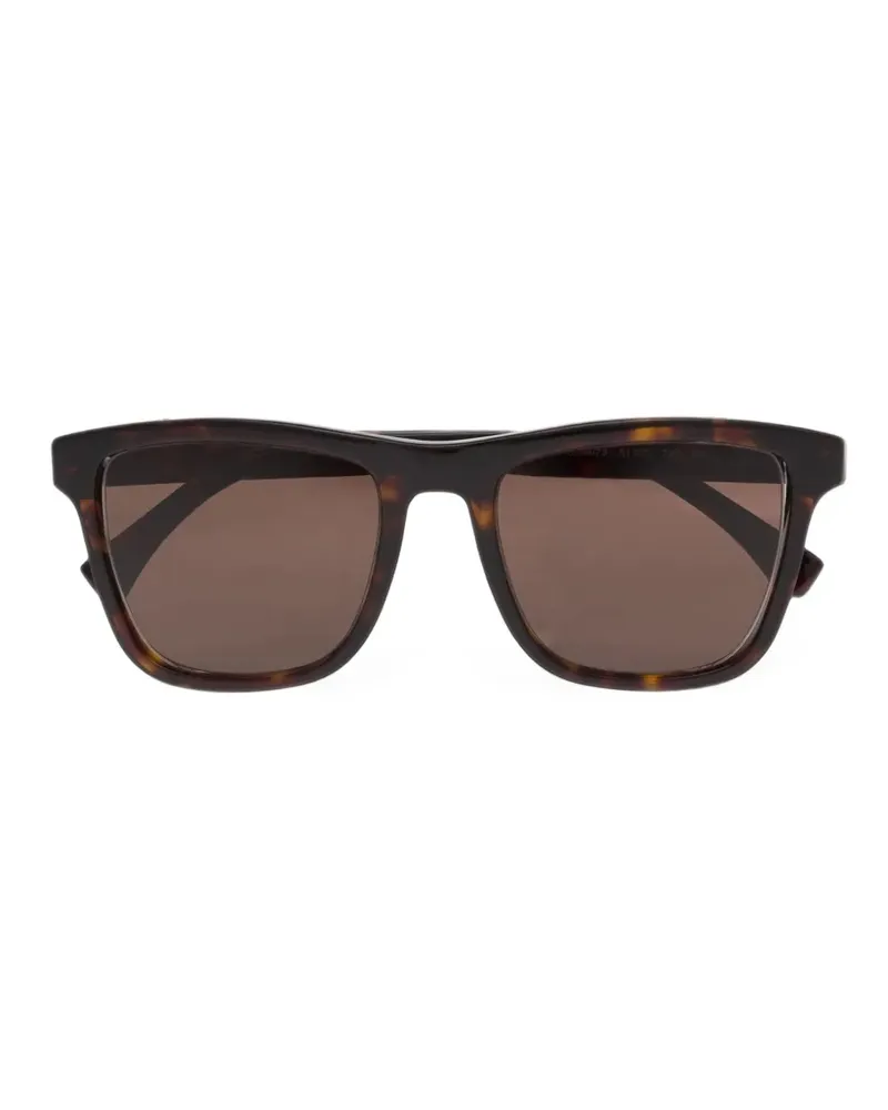 Emporio Armani tortoiseshell-effect rectangle-frame sunglasses - Braun Braun