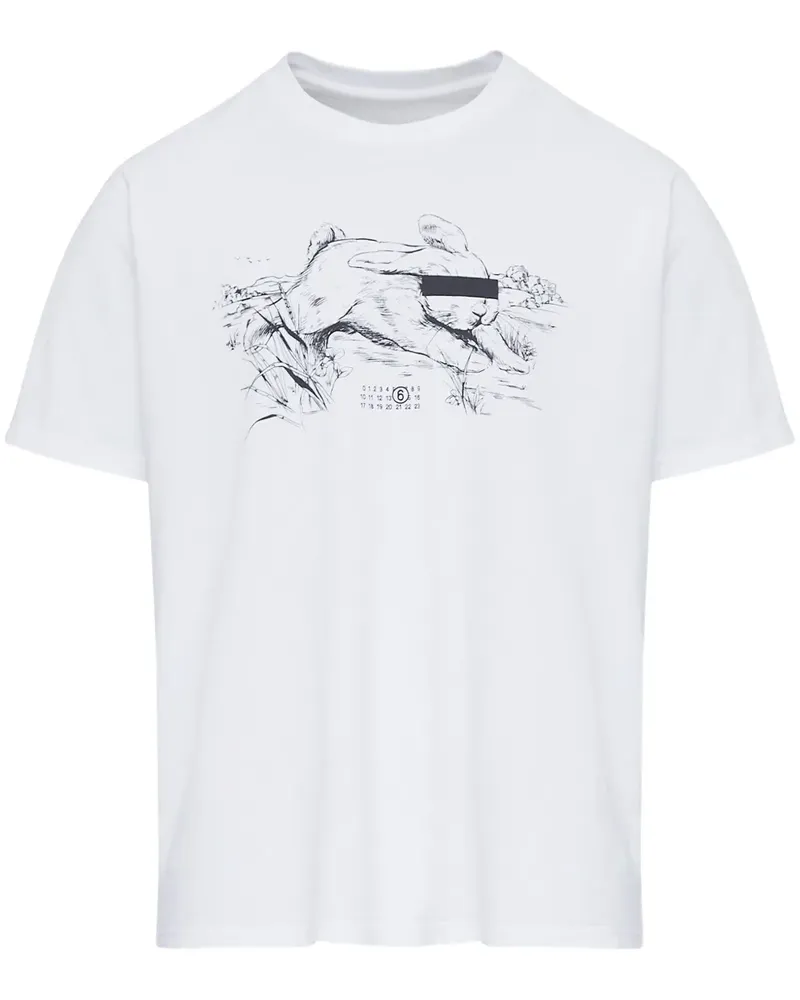 Maison Margiela T-Shirt mit Illustration-Print - Weiß Weiß