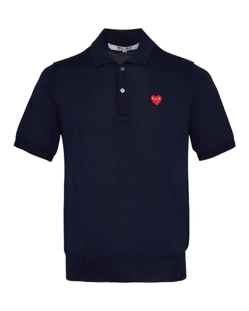Comme des Garçons logo-patch polo shirt - Blau Blau