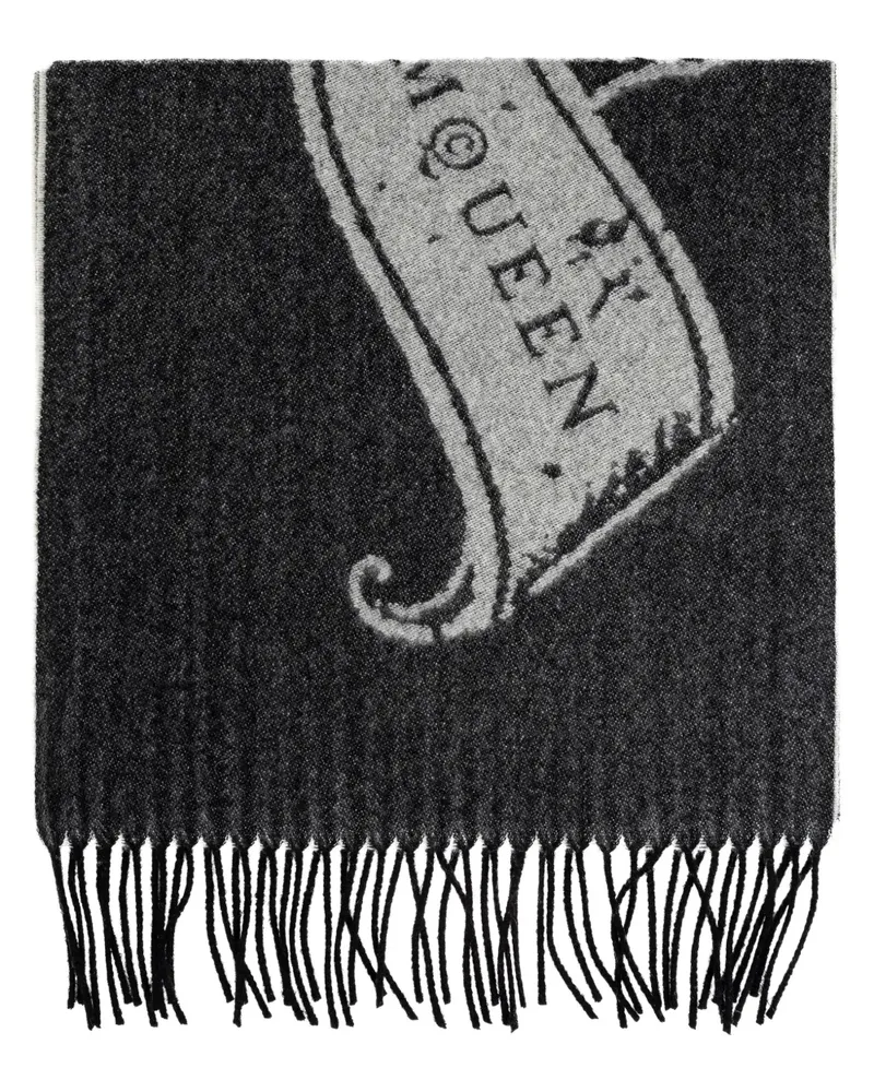 Alexander McQueen Schal mit Logo-Print - Schwarz Schwarz