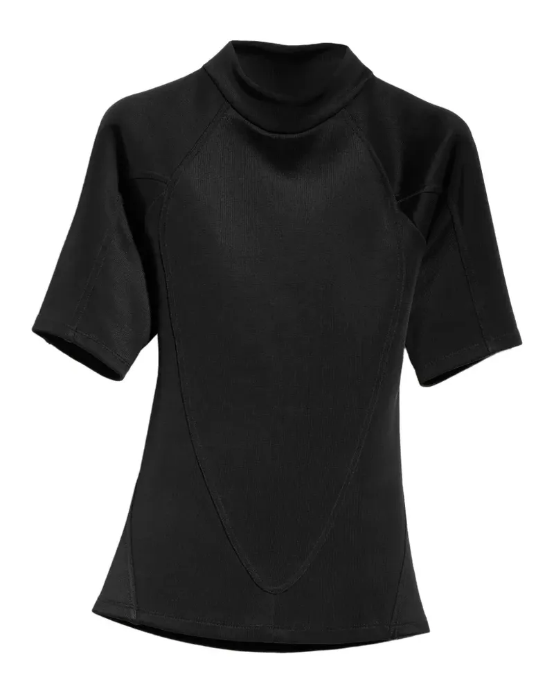 Gucci high-neck panelled T-shirt - Schwarz Schwarz