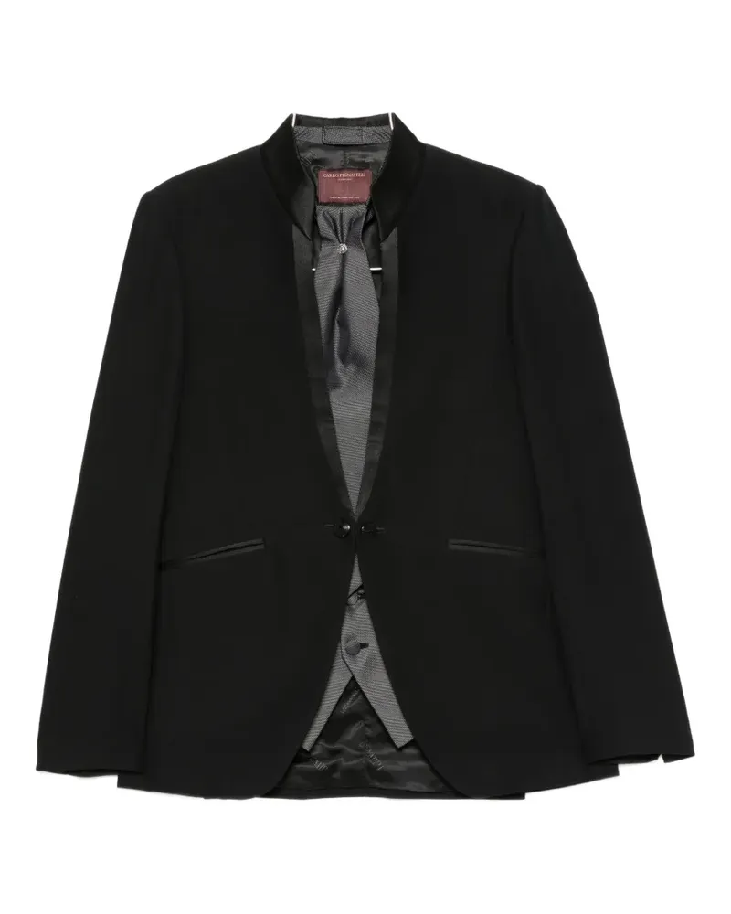 Carlo Pignatelli mandarin-collar satin-trim wool suit (set of four) - Schwarz Schwarz