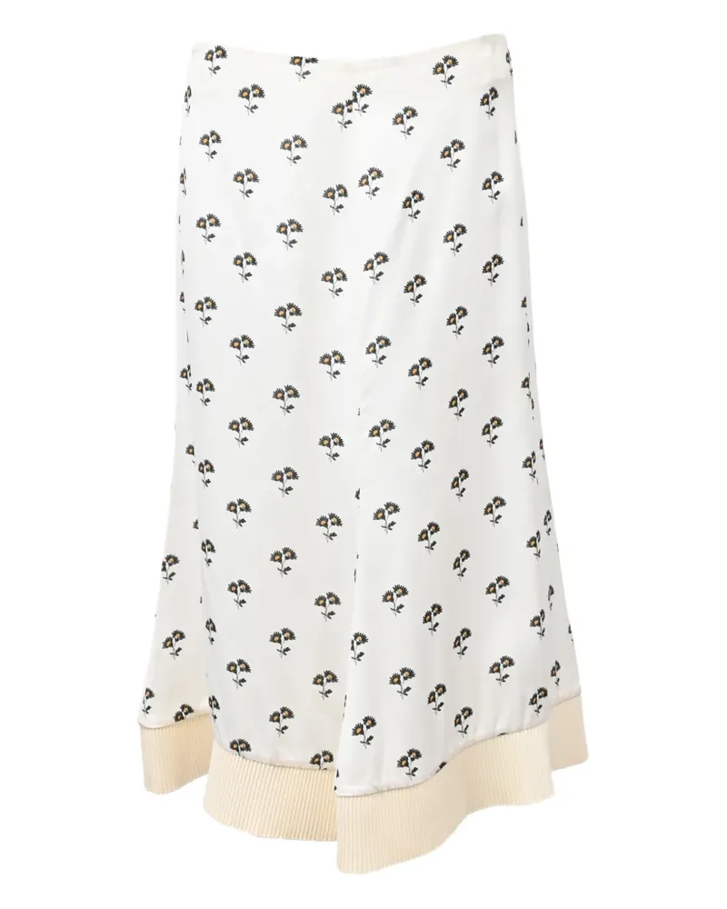 Victoria Beckham floral-printed midi skirt - Weiß Weiß