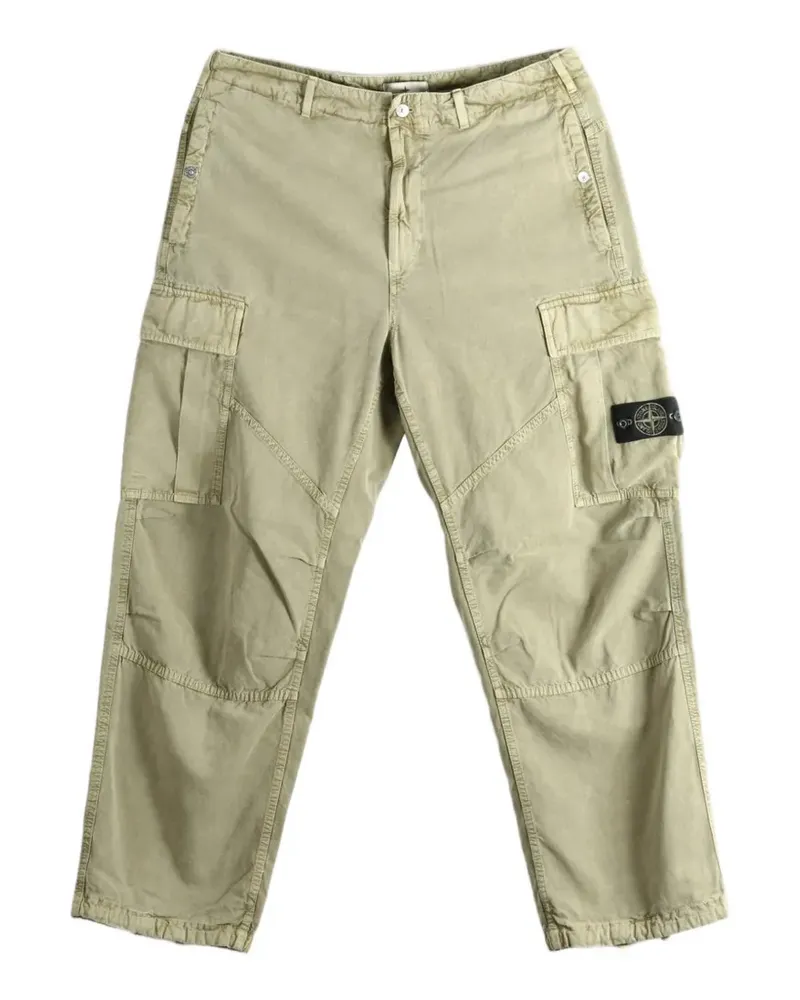 Stone Island 3100038 Panama Cargohose mit lockerem Schnitt und Kordelzug - Grün Grün