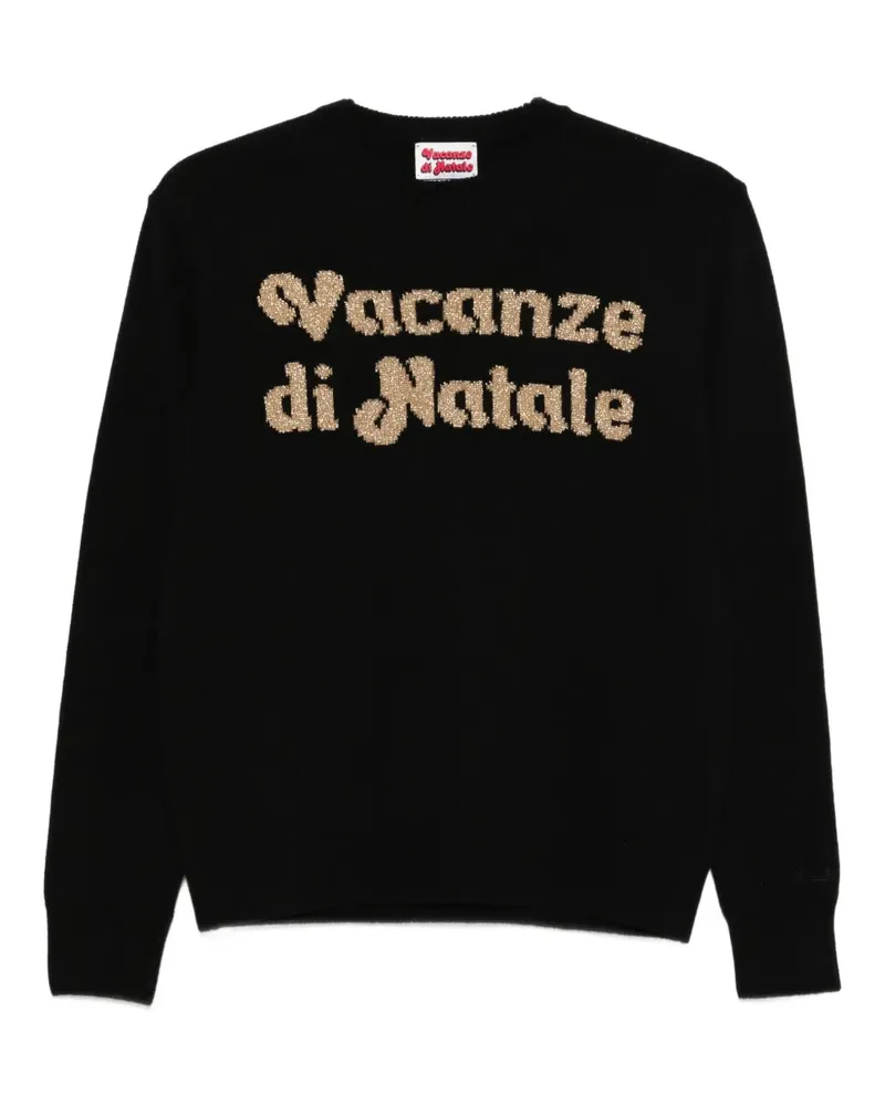 MC2 Saint Barth Vacanzel Pullover mit Logo - Schwarz Schwarz