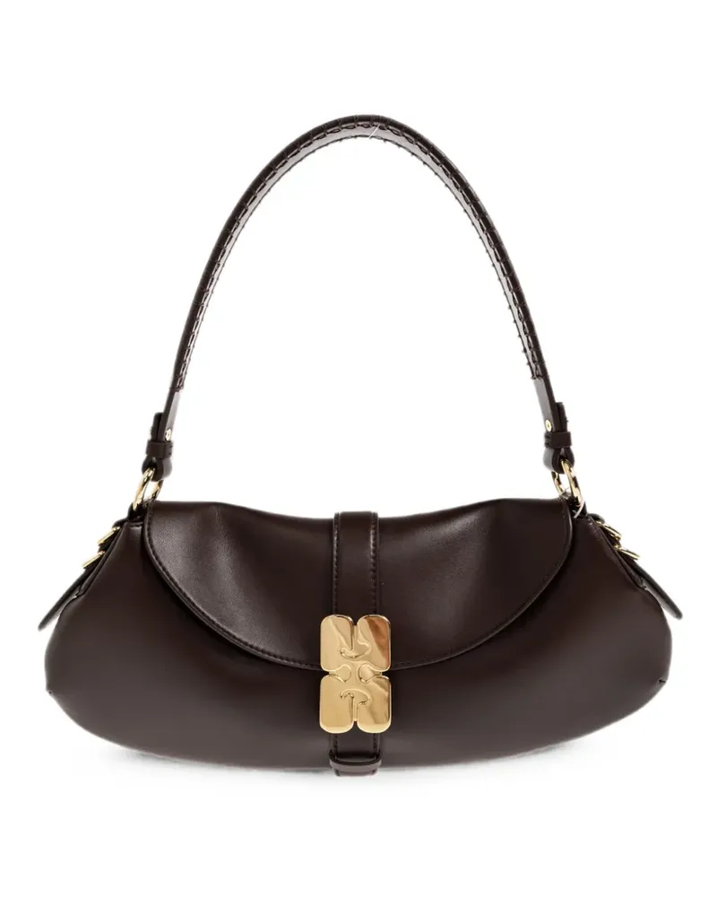 Ganni B-Kat Schultertasche - Braun Braun