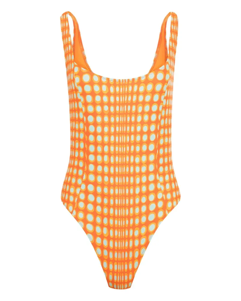 Christopher John Rogers Wiggle Dot Badeanzug - Orange Orange