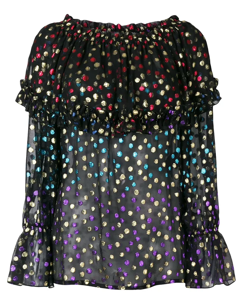 Saint Laurent Fil-Coupé-Bluse - Schwarz Schwarz