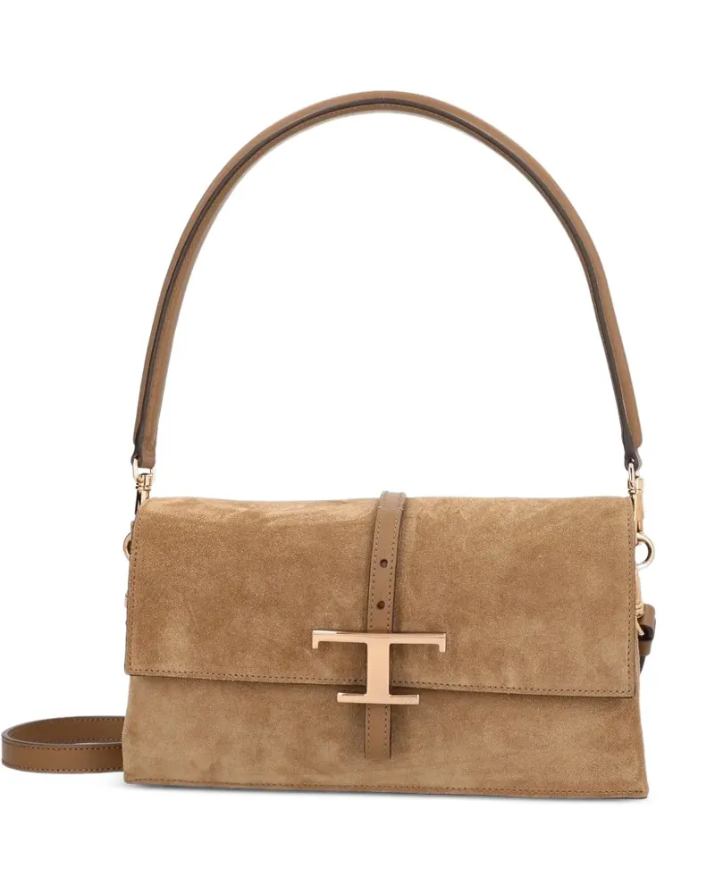 TOD'S Mini T Timeless Tote Bag aus Wildleder - Braun Braun