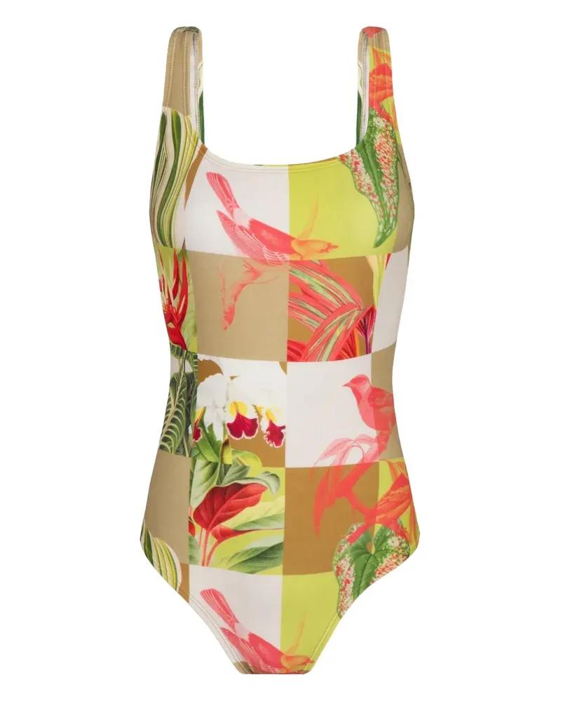 Lenny Niemeyer Canteiros Badeanzug im Patchwork-Look - Grün Grün