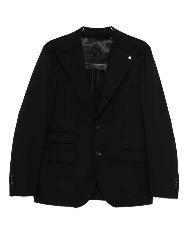 Luigi Bianchi Mantova button-fastening wool blazer - Schwarz Schwarz