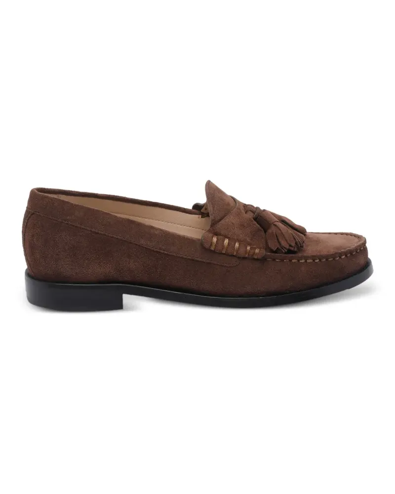 Stuart Weitzman tassel round toe loafers - Braun Braun