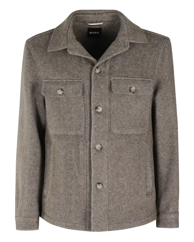 HUGO BOSS button-fastening shirt jacket - Braun Braun