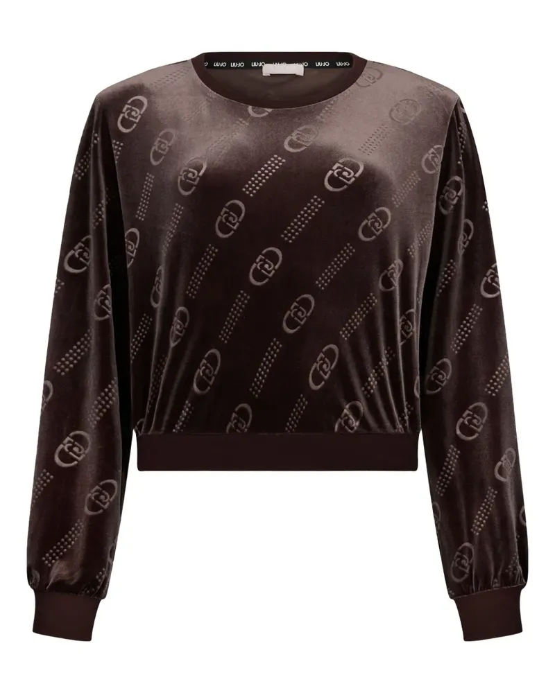 Liu Jo Chenille-Sweatshirt mit Logo-Muster - Braun Braun