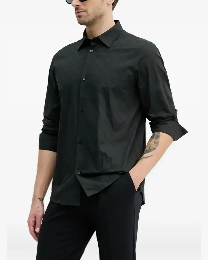 Armani Exchange Langärmeliges Hemd - Schwarz Schwarz