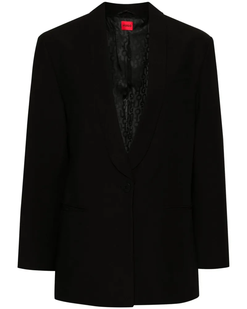 HUGO BOSS Sakko mit Logo-Applikation - Schwarz Schwarz
