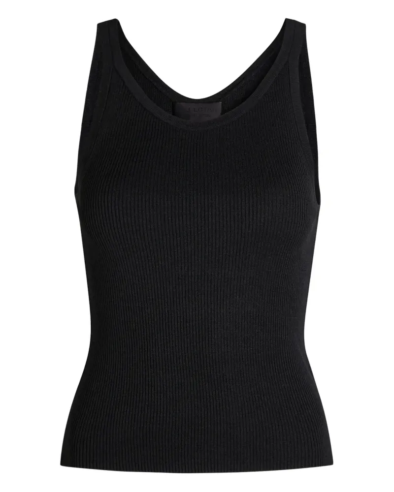 Nili Lotan Selah ribbed silk top - Schwarz Schwarz