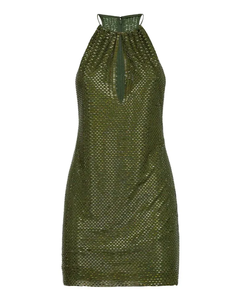 Self-Portrait rhinestone tulle dress - Grün Grün