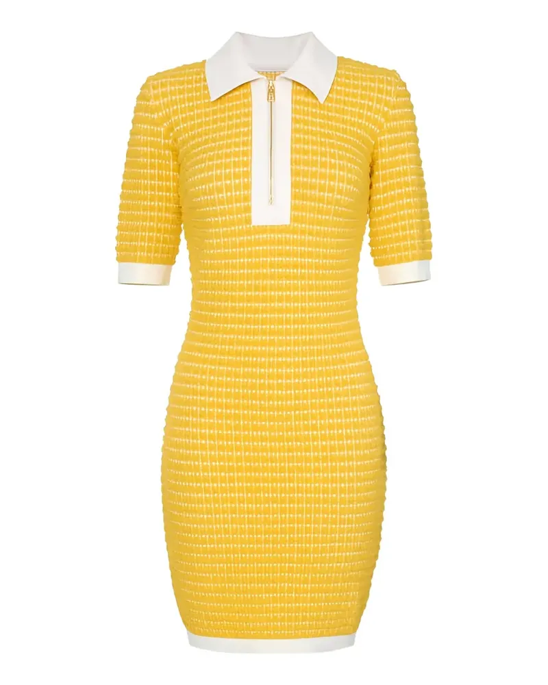 Elisabetta Franchi waffle-stitch mini dress - Gelb Gelb