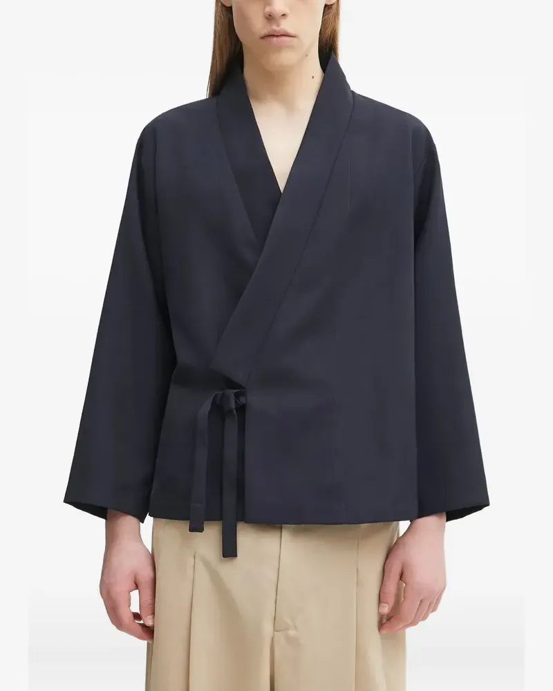 Kenzo tie-waist flower-detail jacket - Blau Blau