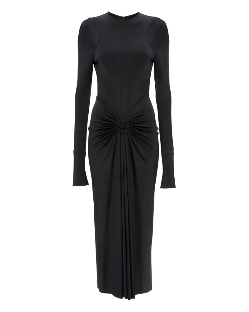 Victoria Beckham Gerafftes Midikleid - Schwarz Schwarz