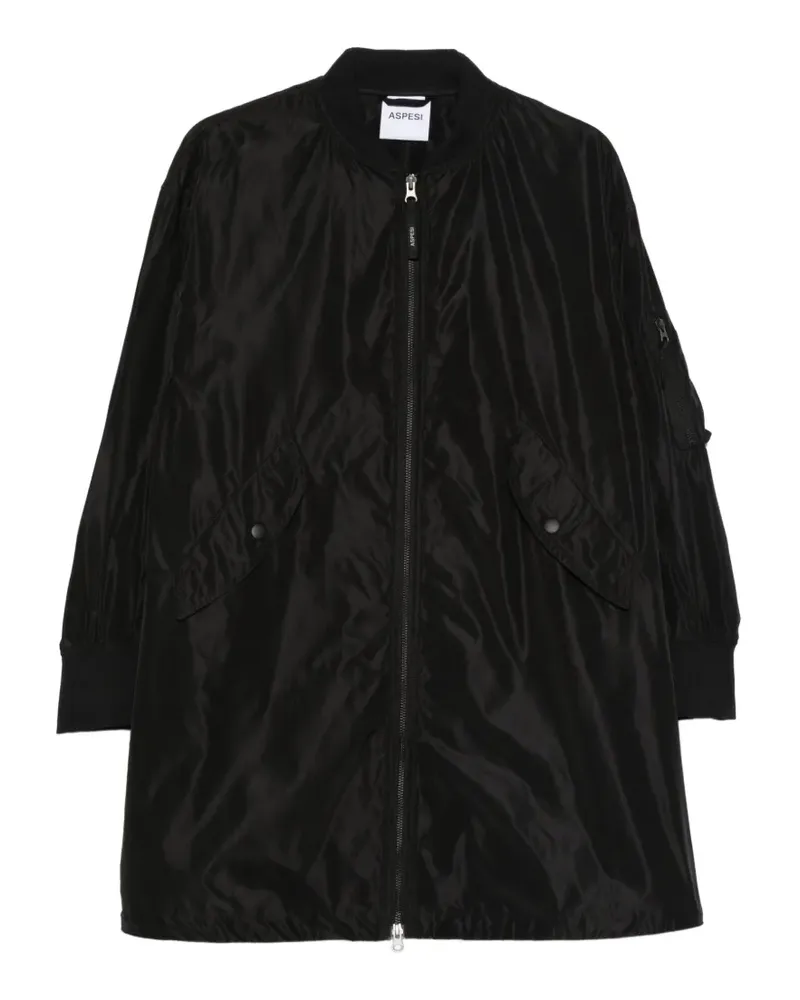 ASPESI Mantel mit Reißverschluss - Schwarz Schwarz