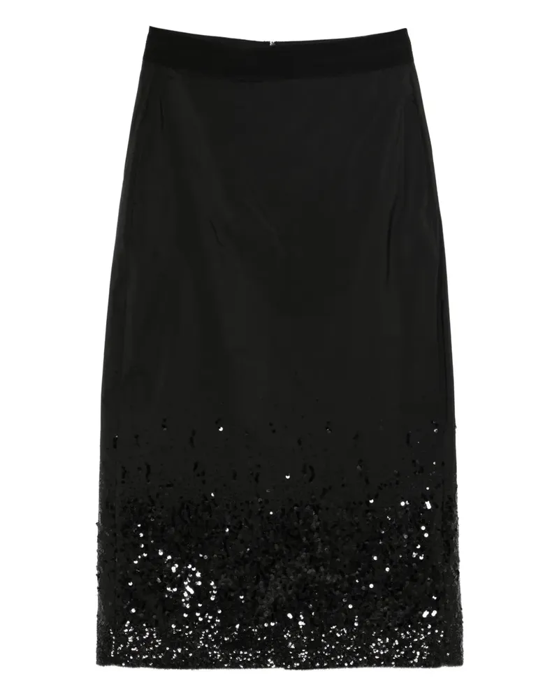 Luisa Cerano Midirock mit Pailletten - Schwarz Schwarz