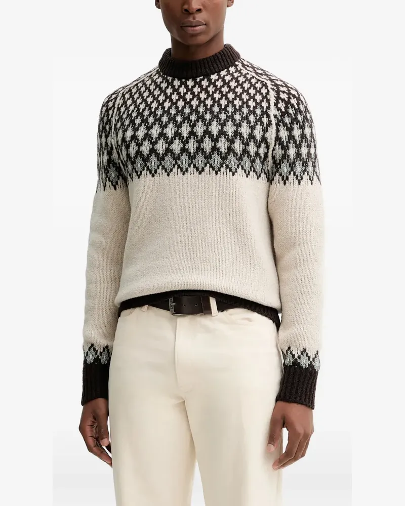 Marc O'Polo patterned crew neck sweater - Nude Nude