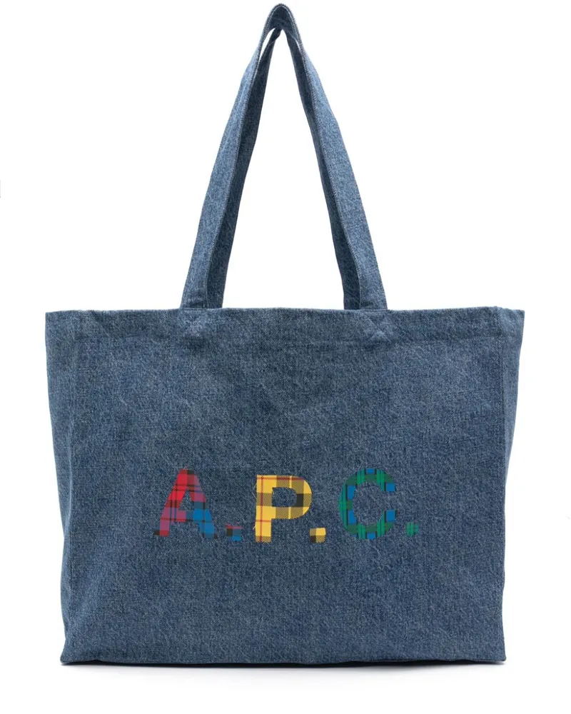 A.P.C. Shopper mit Logo-Print - Blau Blau