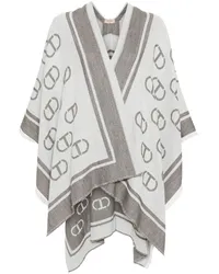 Twin-Set Cape mit Logo-Print Grau