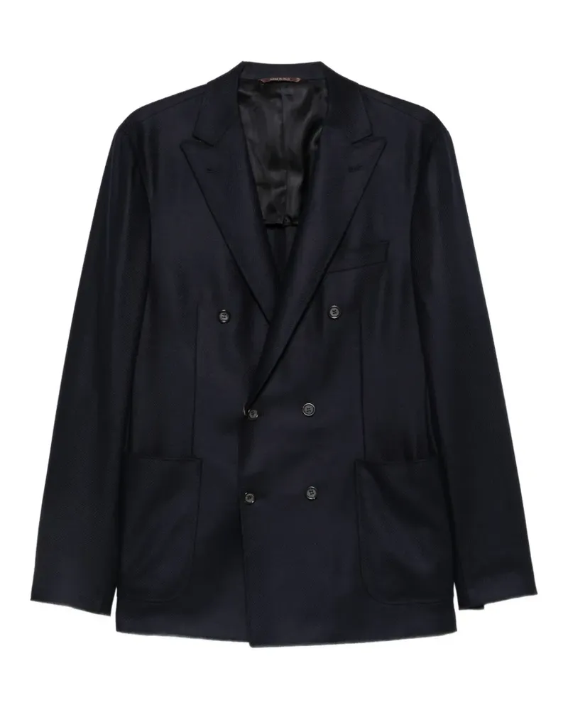 Canali Doppelreihiges Sakko mit steigendem Revers - Blau Blau