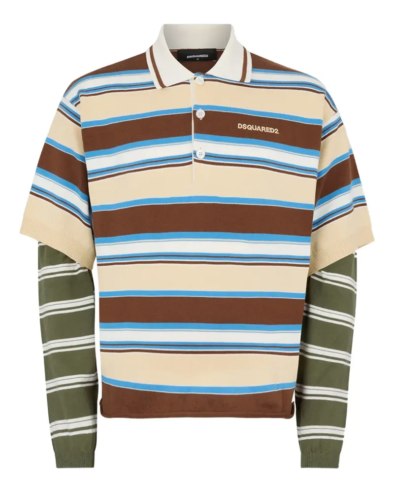 Dsquared2 Poloshirt mit langen Ärmeln - Nude Nude