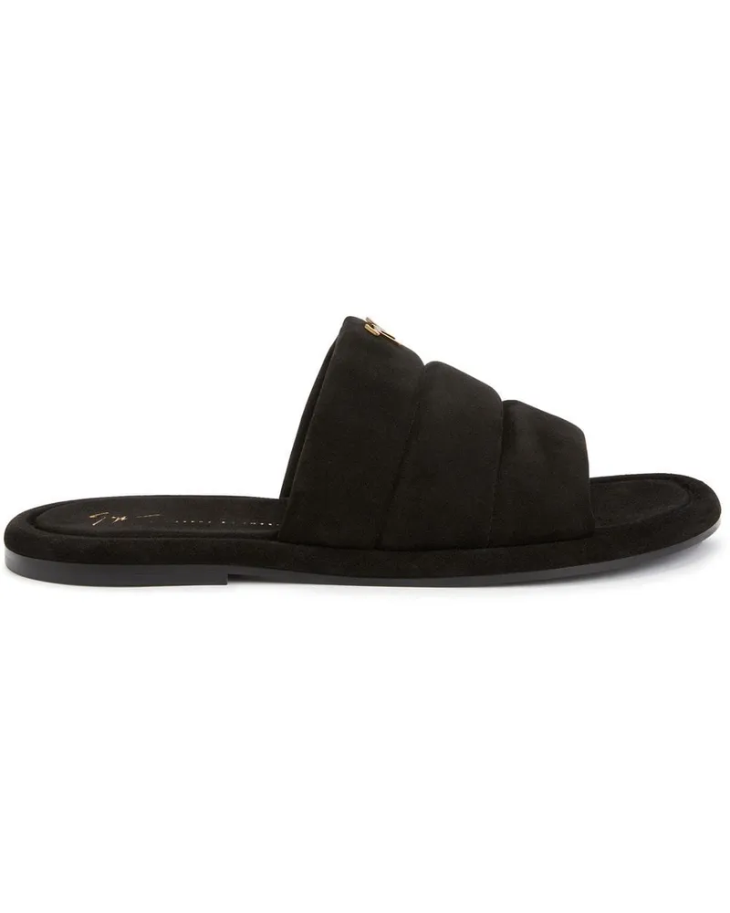 Giuseppe Zanotti Harmande Pantoletten aus Wildleder - Schwarz Schwarz